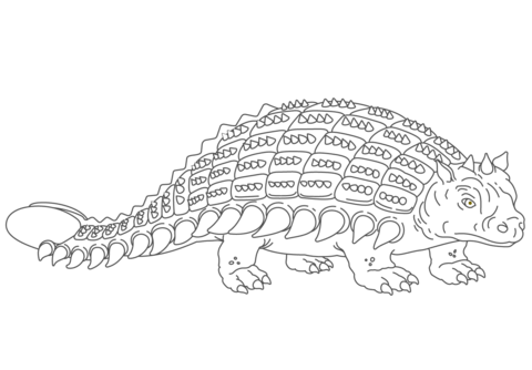 Ankylosaurus Armored Dinosaur Coloring Page